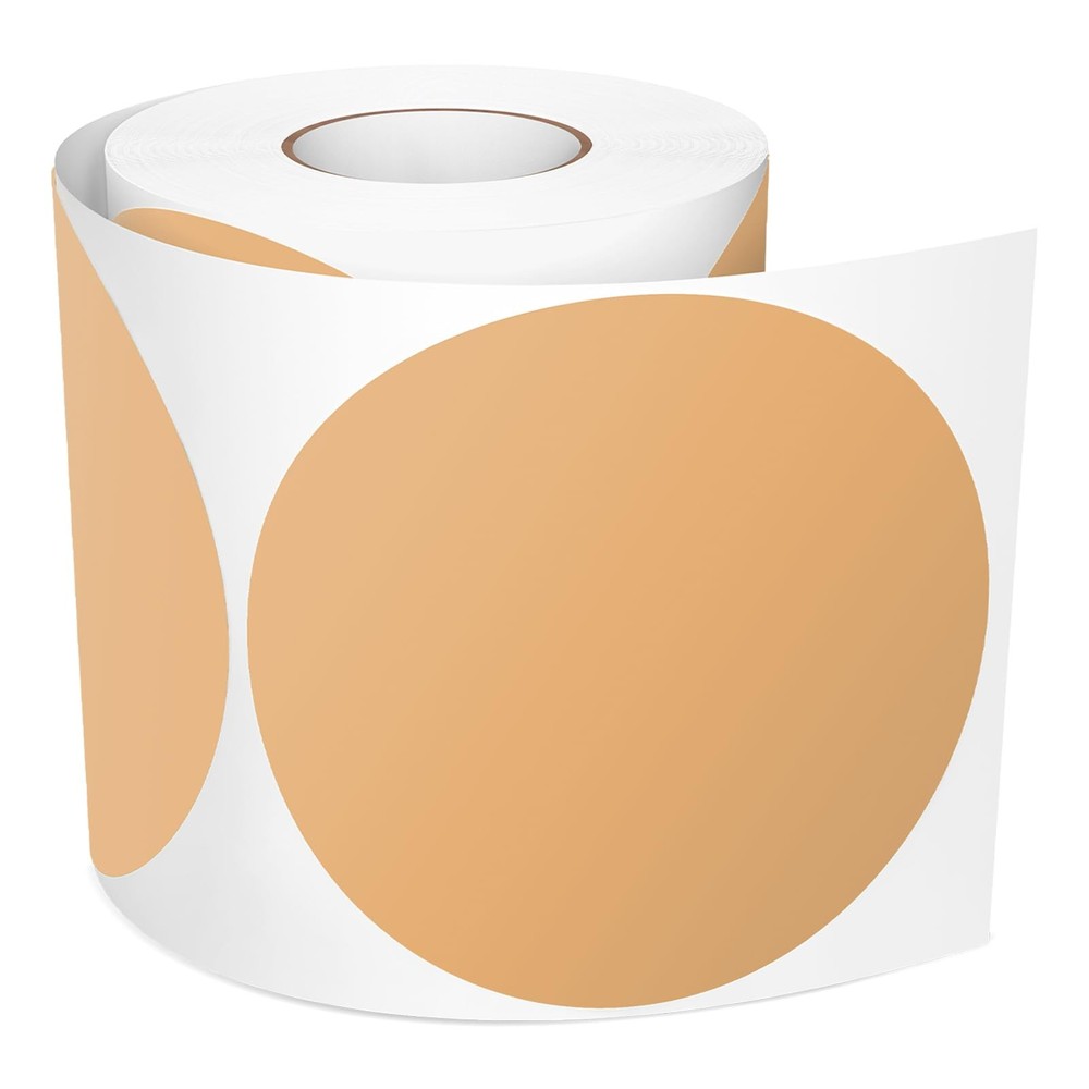 4 Inch Brown Circle Stickers Roll 300 PCS Vinyl Floor Dots Self-Adhesive Roun…