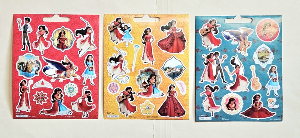 Disney Elena Avalor / Sticker sheets. Lot Of 3.