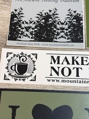 Lot of 4 Organic Herb Stickers Decals «Best Things in Life are Organic»