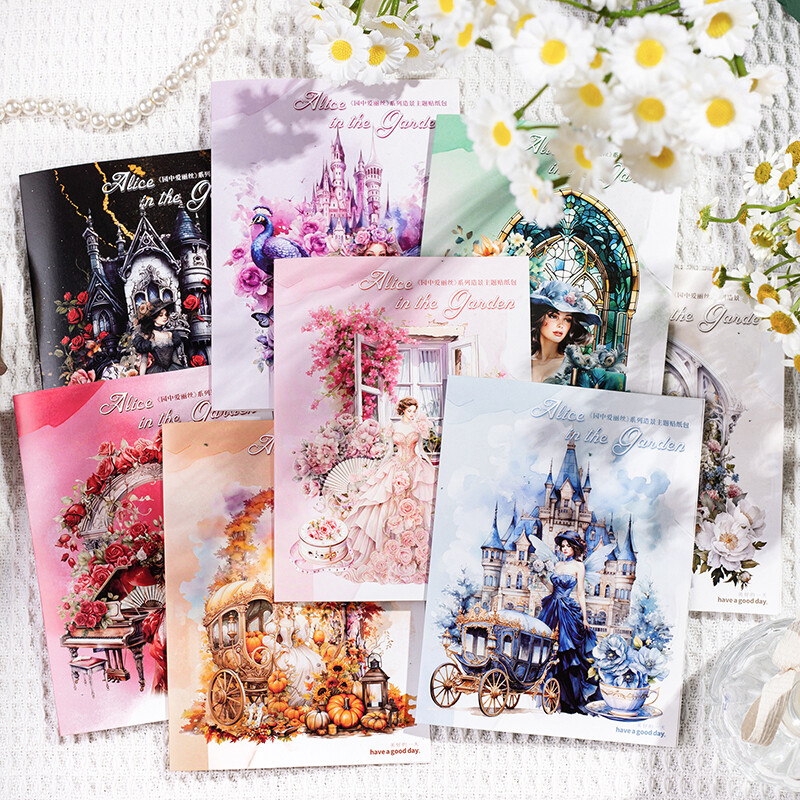 Fairy Lady Castle PET Stickers Junk Journal Album Card Scrapbooking DIY Collage