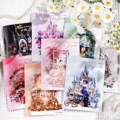 Fairy Lady Castle PET Stickers Junk Journal Album Card Scrapbooking DIY Collage