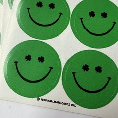 Hallmark AGC St Patricks Day Stickers Lot 6 Sheets Cats Smiley Prism Shamrock