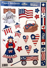 Patriotic America Liberty Cardstock Stickers 2003 NOS Scrapbooking 4th of July