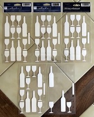 Lot (5) Stickopotamus/Sticko WINE BOTTLES Binder Sheet Scrapbook Stickers