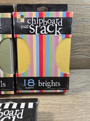 DCWV Chipboard Mat Stack 18 Sheets 4.5 X 6.5NEW Lot Of 3 Neutrals, B&W, Brights
