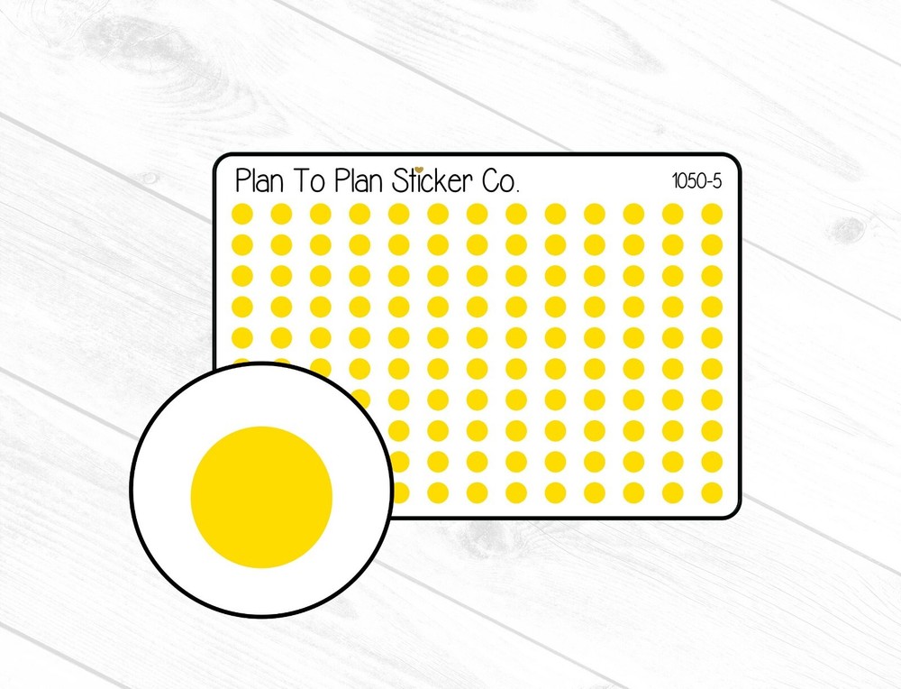 1050-5~~Yellow Tiny Dots Planner Stickers.