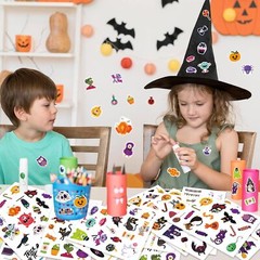 342 Pcs Halloween Stickers, Self Adhesive Pumpkin Witch Candy Stickers Halloween