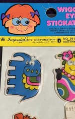 1970’s Imperial Toy Corp WIGGLE EYE STICKATOONS Puffy Stickers – sealed NOS