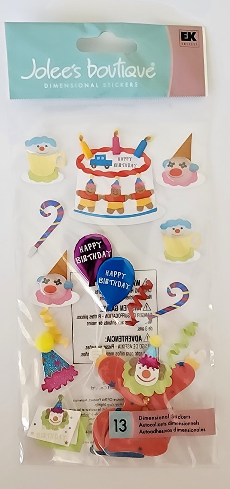Vintage Jolee’s Boutique XL Embellishments – Clown Birthday – SPJBLG173