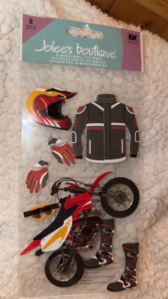 Rare!! Jolee’s Boutique Dimensional Stickers DIRT BIKING EK Success MOTOCROSS