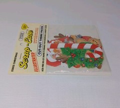 Vintage Scrap Ease Illustrated Cut Out Christmas Theme Citouts Scrapbooking Card