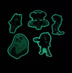 Angel Sticker Glow in the Dark Red 1 inch