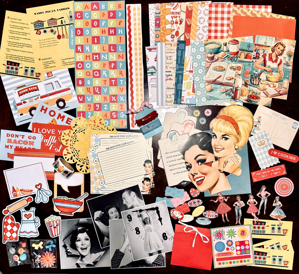 Retro 1950’s – 100+ Pc. Lot Junk Journal Ephemera Embellishments Recipes Baking