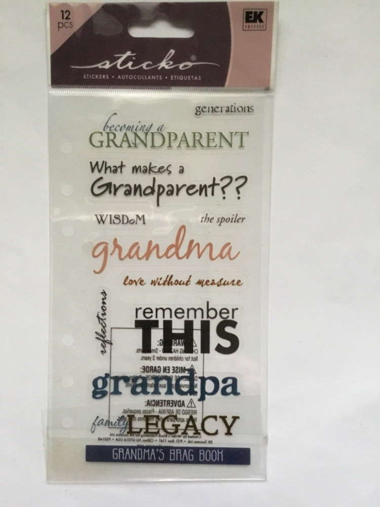 FAMILY GRANDPARENT Grandma Grandpa Love Wisdom Sticko scrapbook cards Stickers