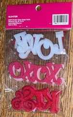 Brother Sister Design Studio Valentine Craft Word Glitter Kiss XOXO Love Sticker