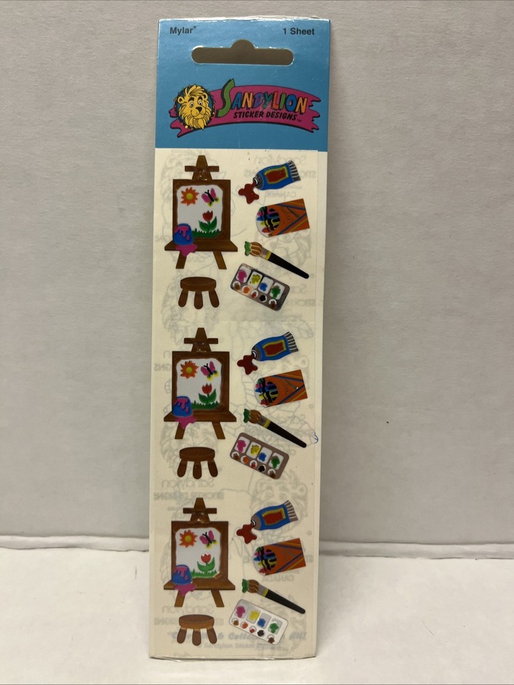 Sandylion Art Painting Easel Palette Brush Stickers Strip Multicolor