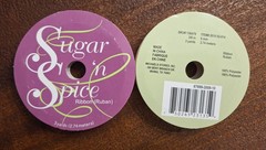 Sugar’n Spice Ribbon-Yellow/White-2 Spools,3/8 in by 3 yards Each-100% Polyester