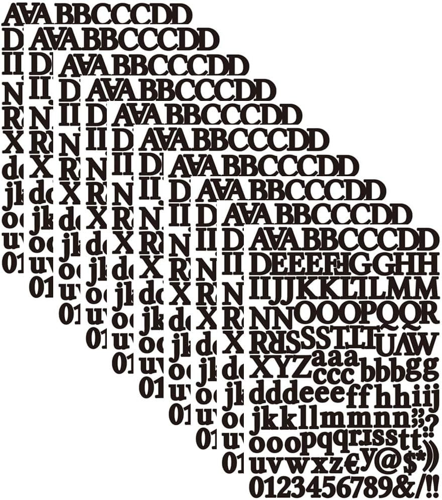 10 Sheets 1320 Alphabet Stickers Letter Sticker Vinyl Self-Adhesive Number Vinyl