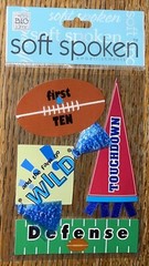 Soft Spoken FOOTBALL MVP TOUCHDOWN Defense 1sT 10 Fans Go Wild Scrapbook Sticker
