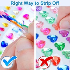 2102pcs Gems Stickers, Self Adhesive Gems for Crafts Bling Rhinestones Colorful