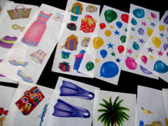 Creative Memories Stickers, Confetti, Tropical, Colored Dots, Balloons, TopHats