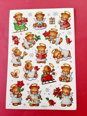 AGC xmas angel teddy bears sticker sheet