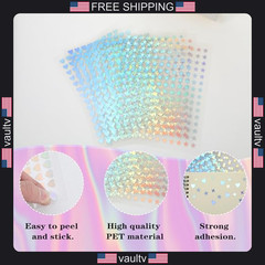 LLOUSSAK 1800Pcs Sparkly Holographic Stickers, 12Sheets Glitter Tiny Heart &