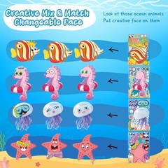 Ocean Stickers for Kids – 48 Sheets Make a Face Summer Stickers