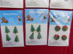 Scrapbooking/Crafting ~ 16 Sticky Buttons (Christmas +) & 5 Anchor Sew On