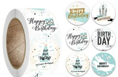 40 HAPPY BIRTHDAY STICKER ENVELOPE SEALS LABELS STICKERS 1″ ROUND FAST SHIPPING