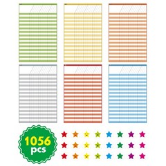 6 Pack 11×17 Inch Dry Erase Incentive Chart with 1056 Reward Stars Tracking