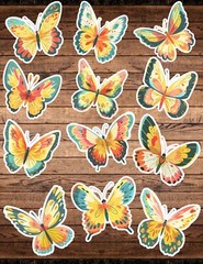 Pastel Butterfly Die Cut Vinyl Stickers Scrapbooking Laptop Waterbottle