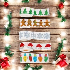 100 PCS Christmas Lights Tree Snow Santa Hat Gingerbread Metallic Foil Stickers