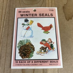 Vintage Winter Seals 5 Books Of 96 Stickers 6 Designs Standard Publishing NOS