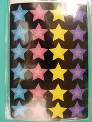 STAR STICKERS Sealed Pack (4) Sheets Blue Pink Yellow Purple