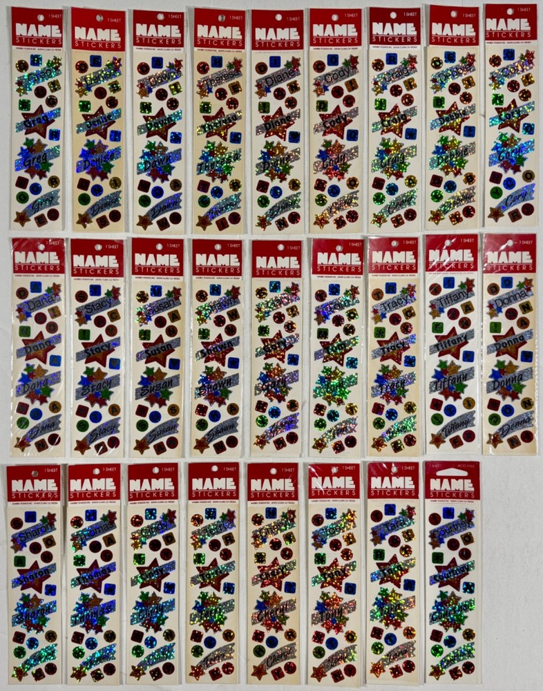 Hambly Prismatic Name Sticker Metallic Scrapbooking Crafting Wholesale Lot of 26