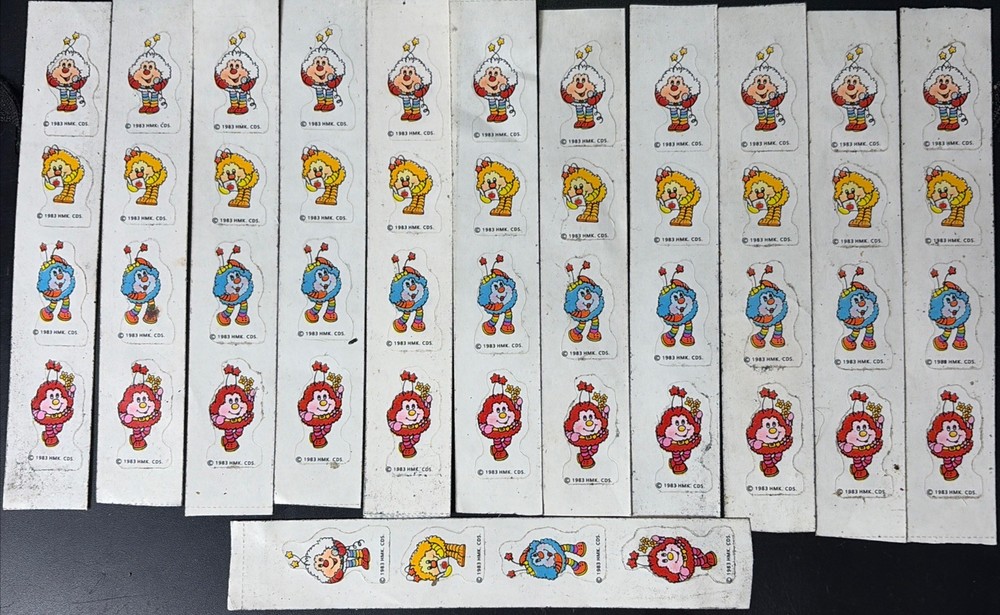 VTG 80s Rainbow Brite Sprite Sticker Strips Lot of 12 – FLASH SALE