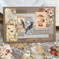 300 Pcs Vintage Washi Stickers Book | Ephemera Pack, 6 Theme Sets for Journaling