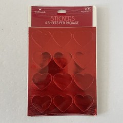 Vintage Hallmark Valentine Red Foil Heart Seals Stickers *SEALED PACK*