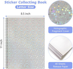 Large Reusable Sticker Book Collecting Album 8.5×11 Inch Sticker Storage Collect