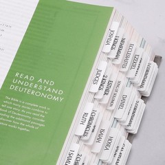 Thinkor Reposition Laminated Bible Tabs, Large Print Large, Cream White