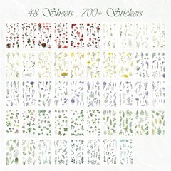 Transparent Flower & Plant – 48 Sheets – 48 Sheets – Natural Floral & Plant