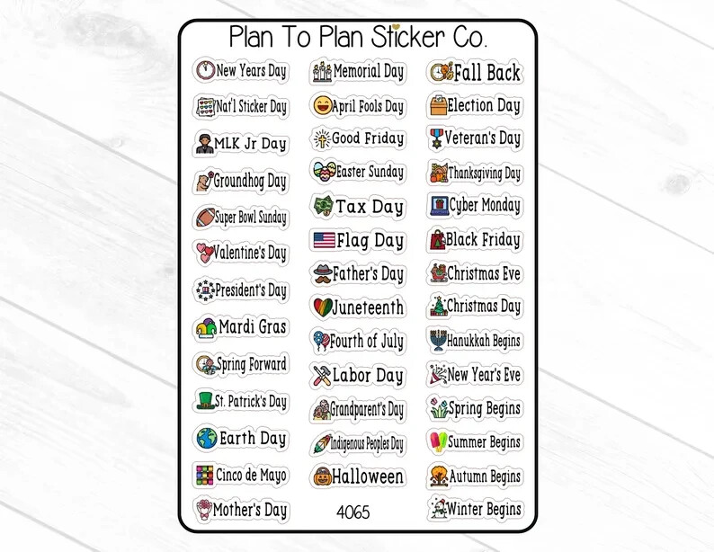 4065~~US Holidays Planner Stickers.