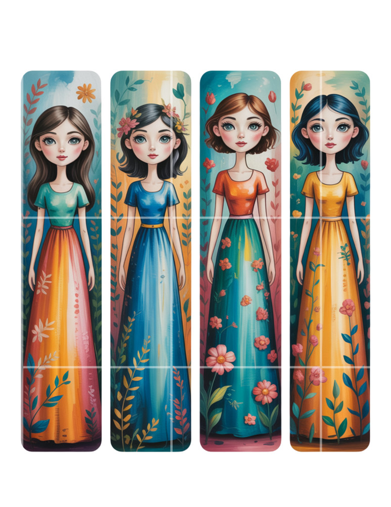 DIY WHIMSICAL BOOKMARKS Set 1, Card Toppers Supply Scrapbook Junk Journal Crafts