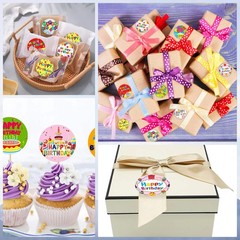 Happy Birthday Stickers for Envelope Seals – 1000 Pcs – 1 Inch – Self-Adhesive