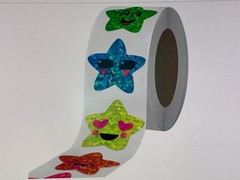700Pcs Smiley Face Star Stickers for Kids Reward, 1inch 8 Colored Sparkly Foil