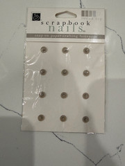 Scrapbook Interiors Nails Round Top Snap-On Paper-Crafting Fastener Taupe Color