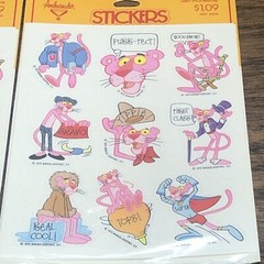 2x Pink Panther Vintage Hallmark Ambassador Stickers Lot Cartoon 1979 Sealed NOS