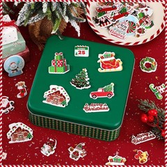 JULBEAR Christmas Foam Sticker, 300Pcs Winter Bulk Colorful Printing Self-Adhesi