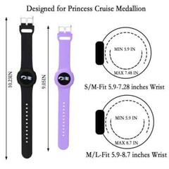 4 Pack Princess Cruise Medallion Holders for Kids and Adults, Silicone Wristb…